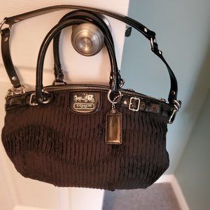 Coach Madison Pleated Black Fabric Sophia